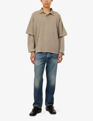 AGOLDE Curren Double-Sleeve Cotton Polo Shirt detail 2
