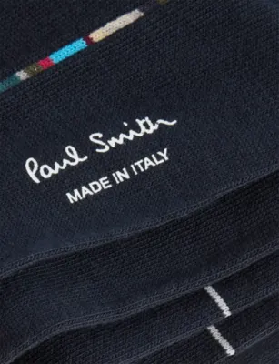 PAUL SMITH Signature Check Cotton-Blend Socks detail 2