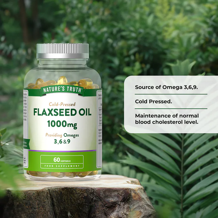 Nature's Truth Flaxseed Oil 1000mg - 60 Softgels detail 2