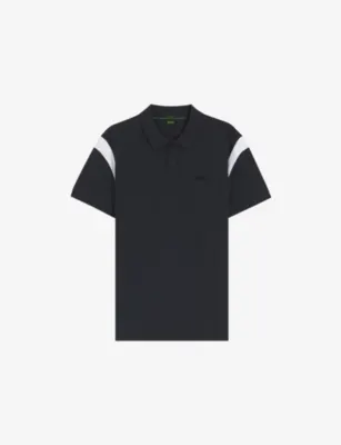 BOSS Brand-Embroidered Short-Sleeved Stretch-Cotton Polo Shirt