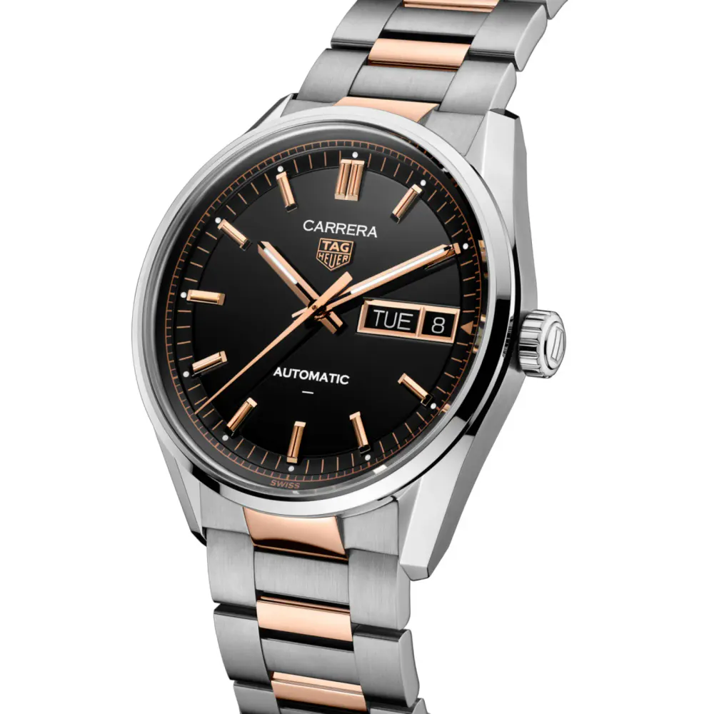 TAG Heuer Carrera Day-Date 41mm Mens Watch Black Rose Gold in Black, additional product view 2
