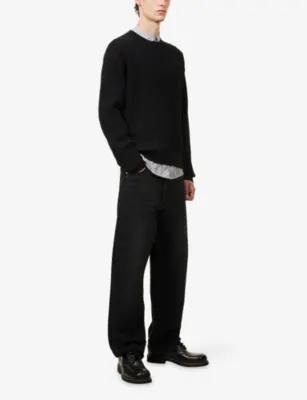 STUDIO NICHOLSON 90's Straight-Leg Denim Jeans in WASHED BLACK, additional product view 2