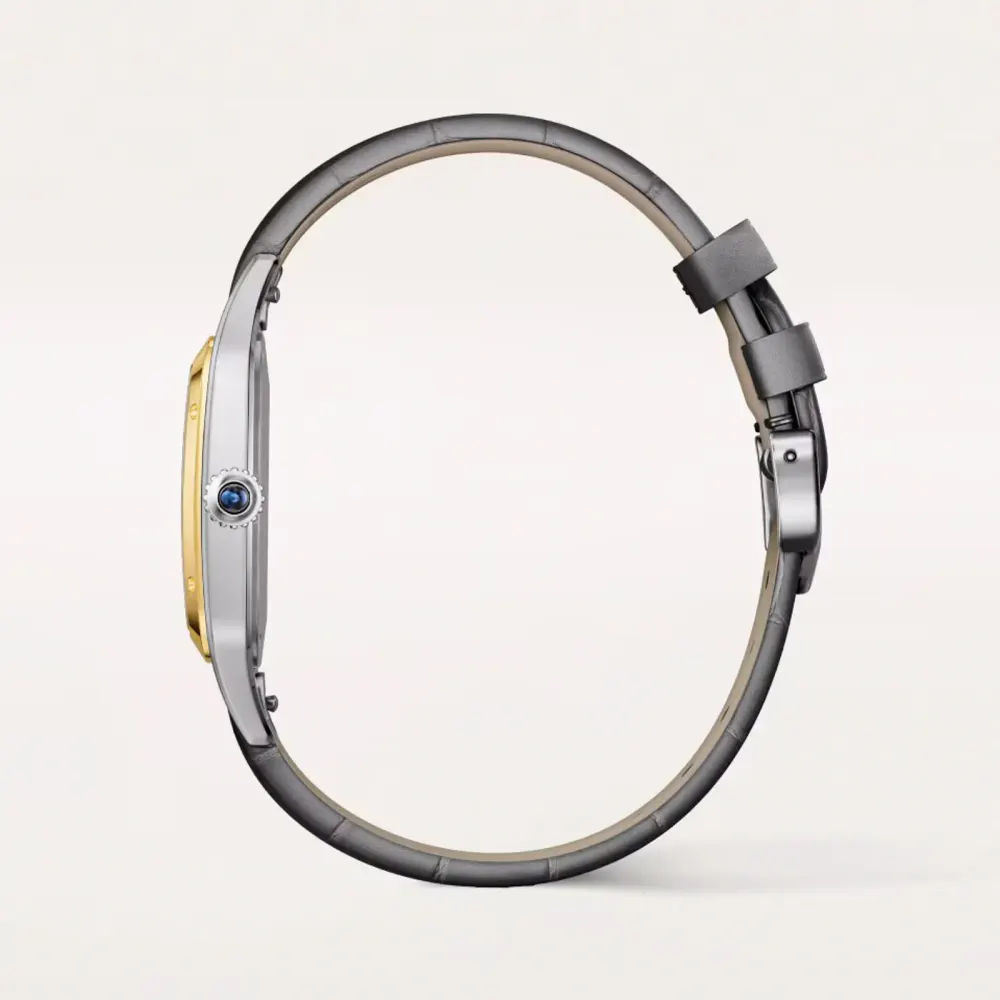 Cartier Santos-Dumont watch, large model, high-autonomy quartz movement detail 3
