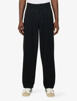 OBEY Dean Pleated Woven Trousers in BLACK, additional product view 3
