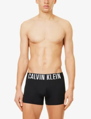 CALVIN KLEIN Branded-waistband pack of three stretch-woven trunks detail 2