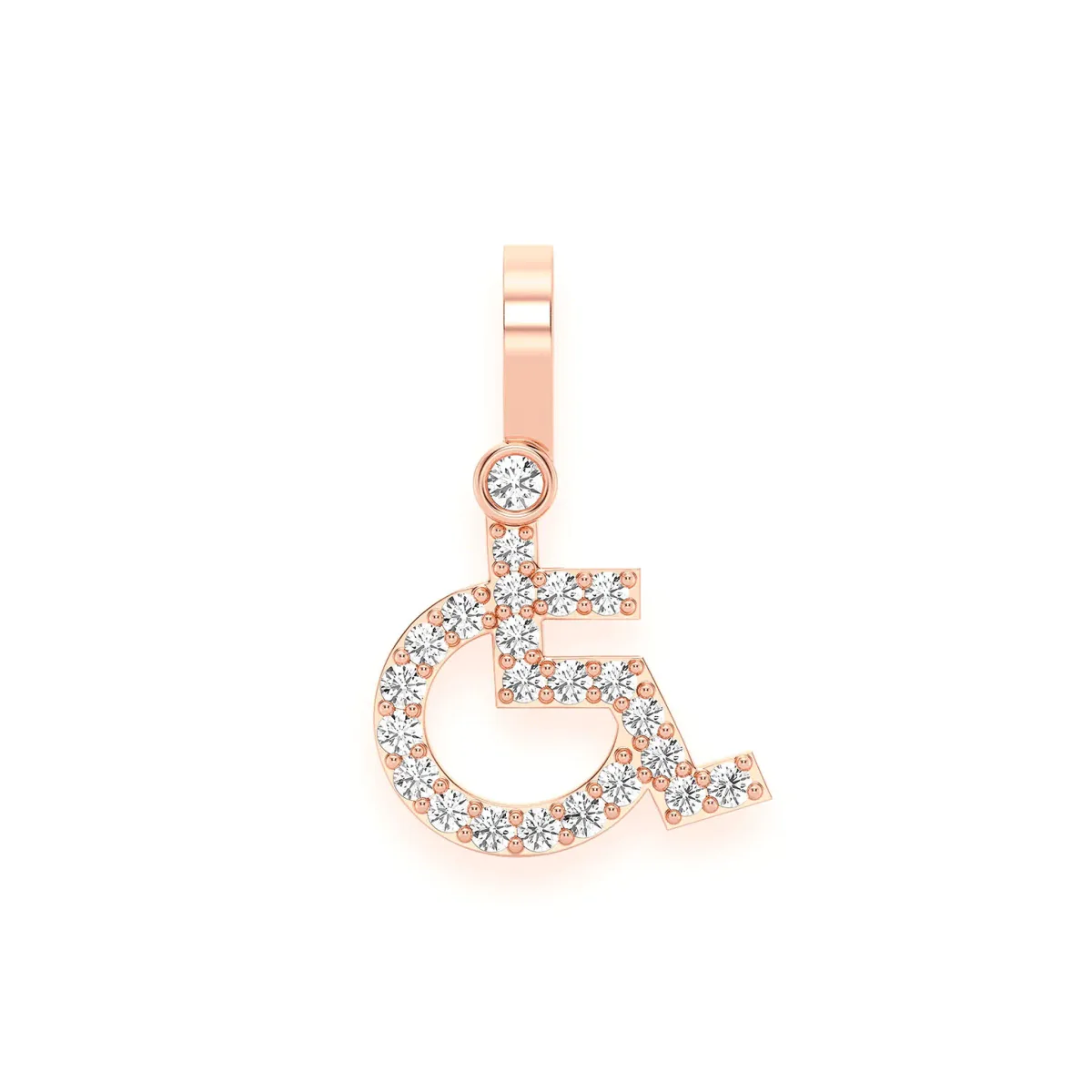For Him Wheelchair Diamond Pendant in 0.20ctw / Rose Gold / Natural Diamond – Pendant