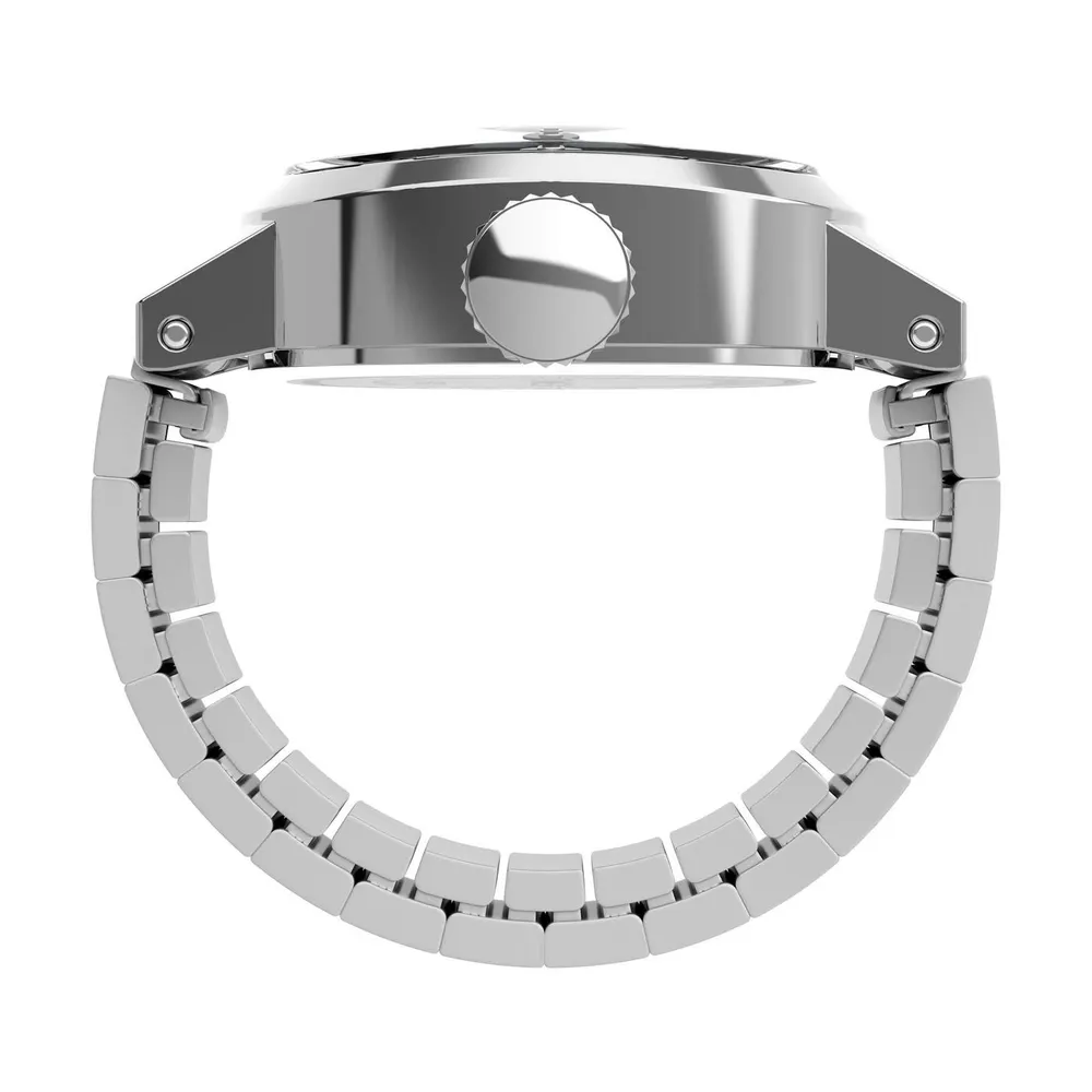 Timex Cavatina Ring Quartz Analogue Watch in Silver/Blue, additional product view 2
