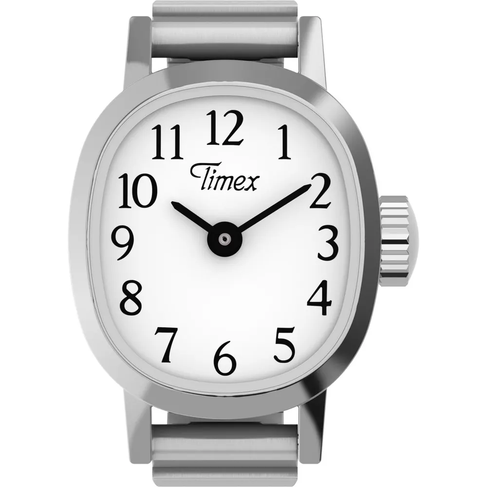 Timex Cavatina Ring Quartz Analogue Watch in White/Silver – Accessories