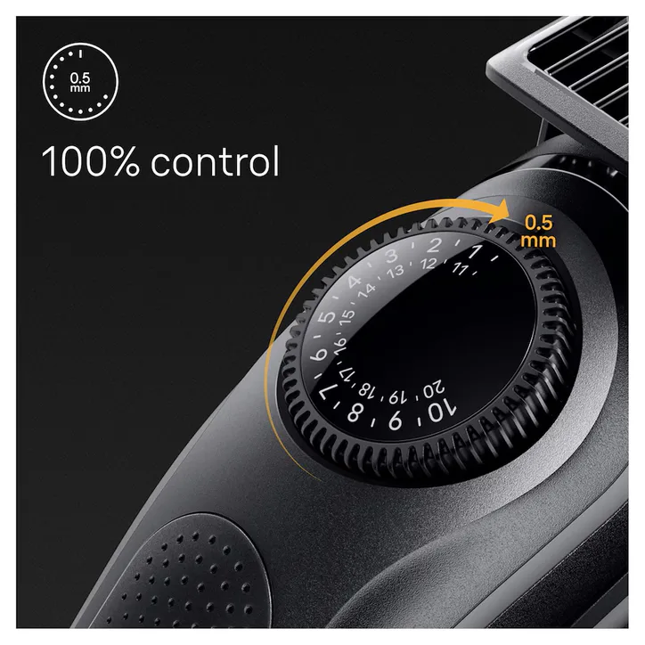 BRAUN Beard Trimmer Series 5, +5 Styling Tools, 20 Lengths, Sharp Blade, BT5430, Black detail 3