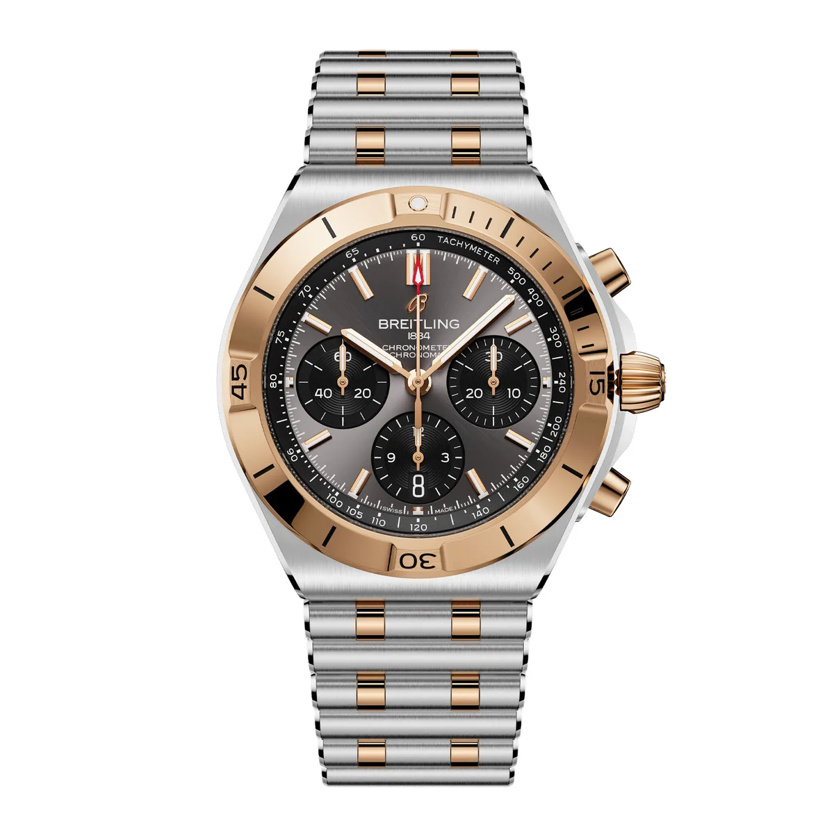 Breitling Chronomat B01 Chronograph 42mm Mens Watch 18k Red Gold