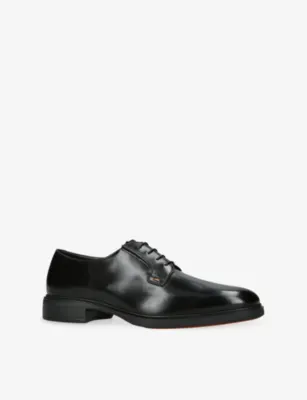 SANTONI Easy Leather Derby Shoes - EUR 43 / 9 UK MEN in BLACK, additional product view 3