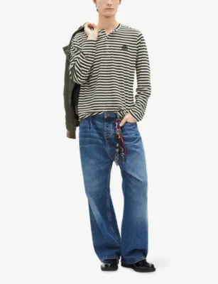 THE KOOPLES Striped Long-Sleeved Cotton-Jersey T-Shirt detail 2