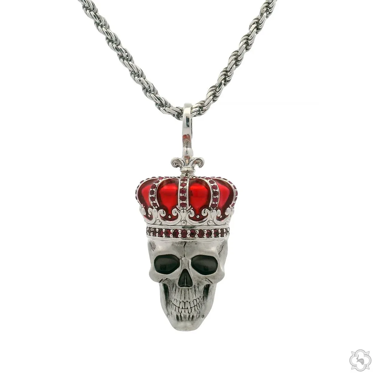 MARYAM - For Him SILVER King Skull Pendant Set 70710 in 24 Inches – Pendant Set