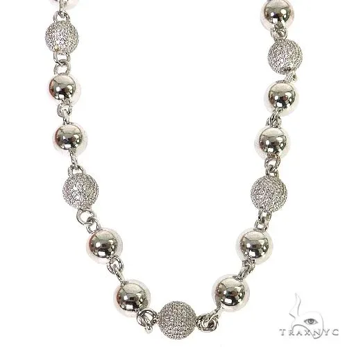 RINA - For Him CUSTOM Custom Made Ball Link Diamond Chain 68698 in Rose Gold – Chain