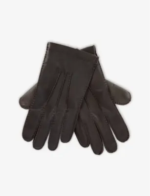 DENTS 3 Points leather and cashmere touchscreen gloves - BLACK - S detail 2