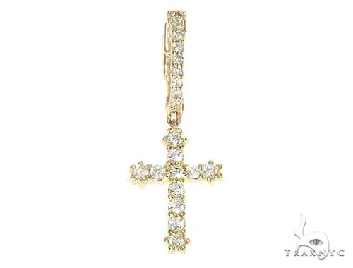 RINA - SUNNY 2 14K Gold Diamond Single Cross Earrings 66199 in Rose Gold – Earrings
