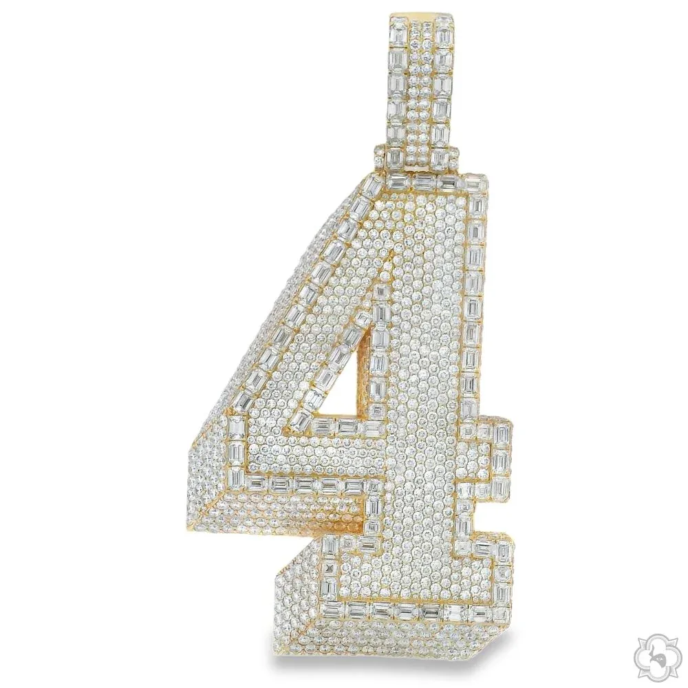 RINA - For Him CUSTOM CVD Custom Made Number 4 Diamond Pendant 70472 in Rose Gold – Pendant