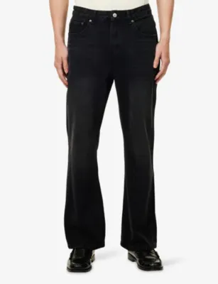 FOUND Mid-Rise Flared Denim Jeans in VINTAGE BLACK, additional product view 3
