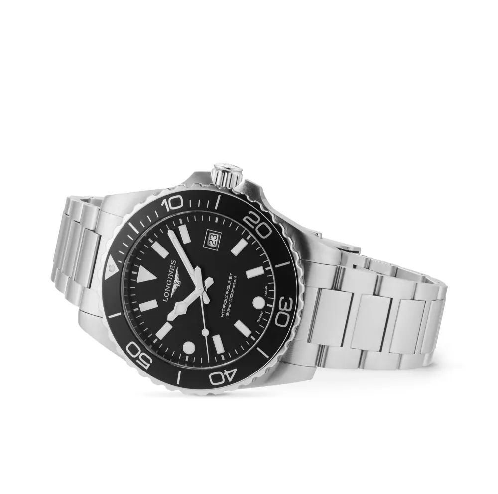 Longines HydroConquest Quartz 42mm Mens Watch Black detail 2
