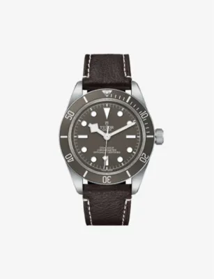 TUDOR M79010SG0001 Black Bay 58 sterling-silver and leather automatic watch
