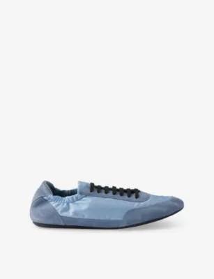 PRADA Collapse Re-Nylon and Suede Low-Top Trainers - LIGHT BLUE - EUR 40.5 / 6.5 UK MEN in LIGHT BLUE – Mens | Trainers | Lace up trainers