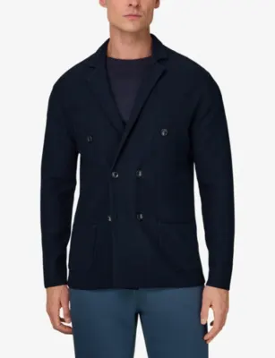 BOGGI MILANO Double-Breasted Knitted Cotton Jacket detail 3