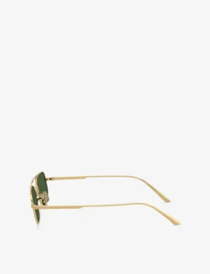 OLIVER PEOPLES OV1351S 1989C Angular-Frame Steel Sunglasses detail 3