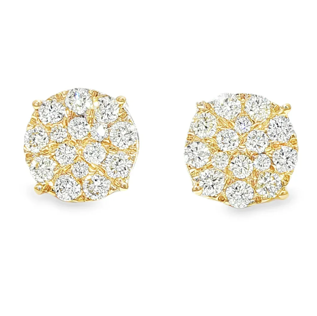 ANNA - CONSCIOUS DIAMONDS Classic Round Cluster Diamond Earrings 71106 in White Gold – Earrings
