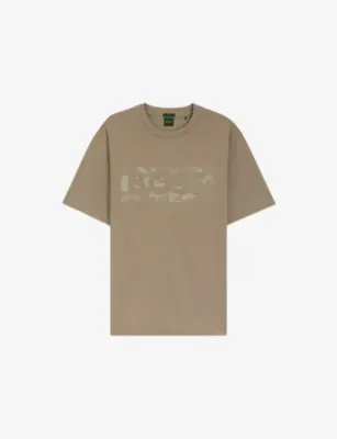 BOSS Artwork-Logo Stretch-Cotton T-Shirt