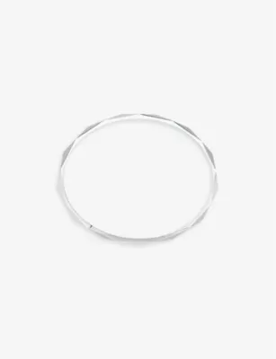 BOUCHERON Facette 18ct white-gold bangle bracelet - 18cm