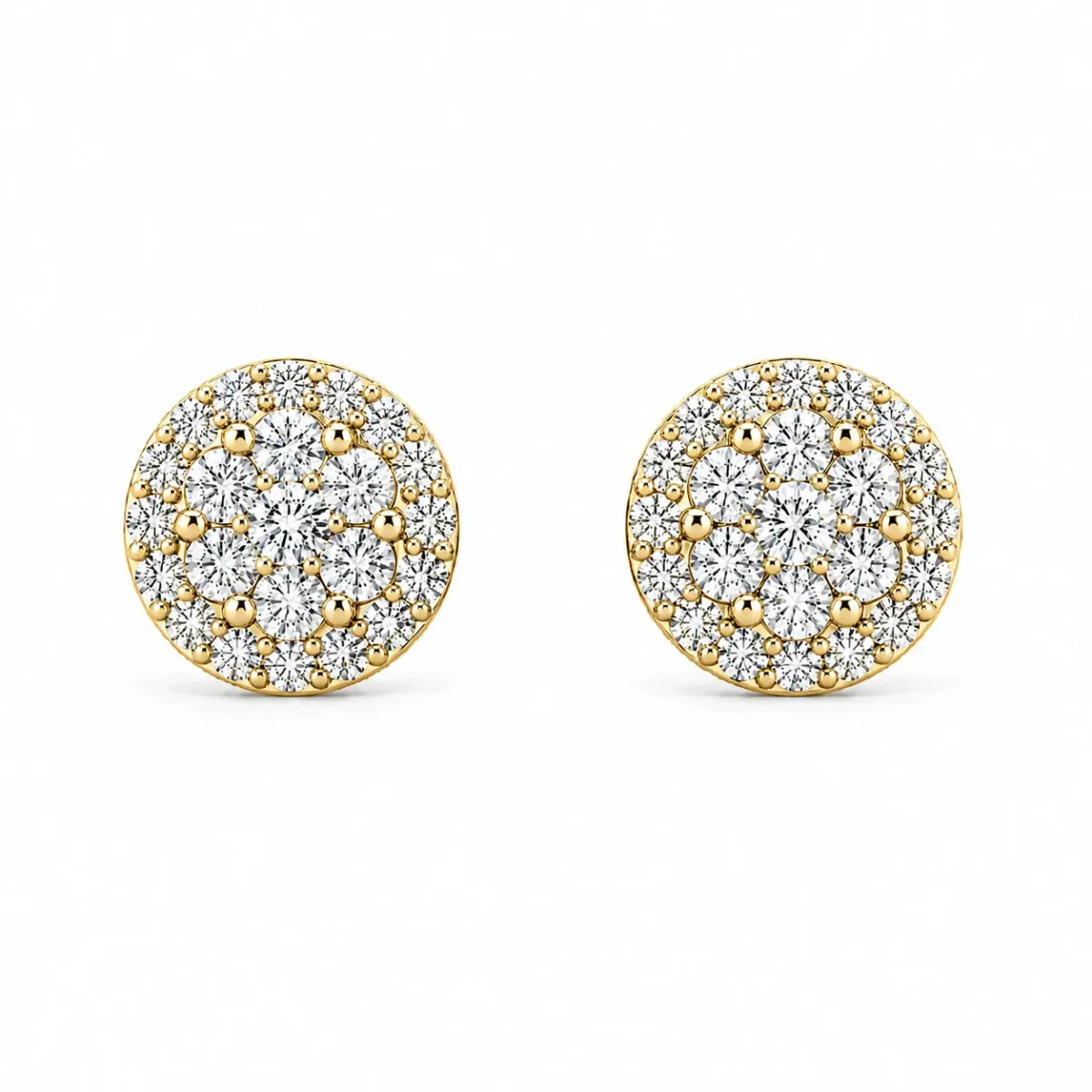 For Him Halo Flower Diamond Studs in 1.00ctw / Rose Gold / Lab Grown Diamond – Earring