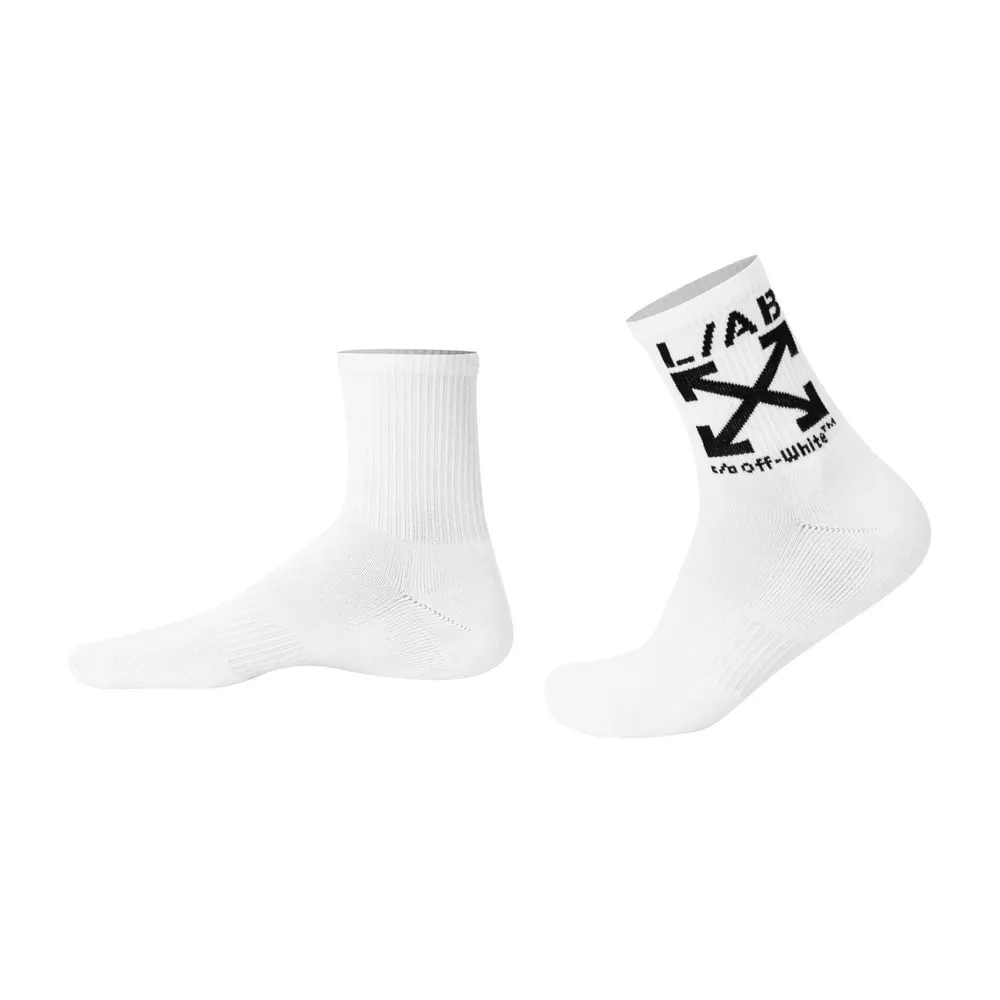 L AB Off White Men's Below-Calf Crew Socks 6 Pack