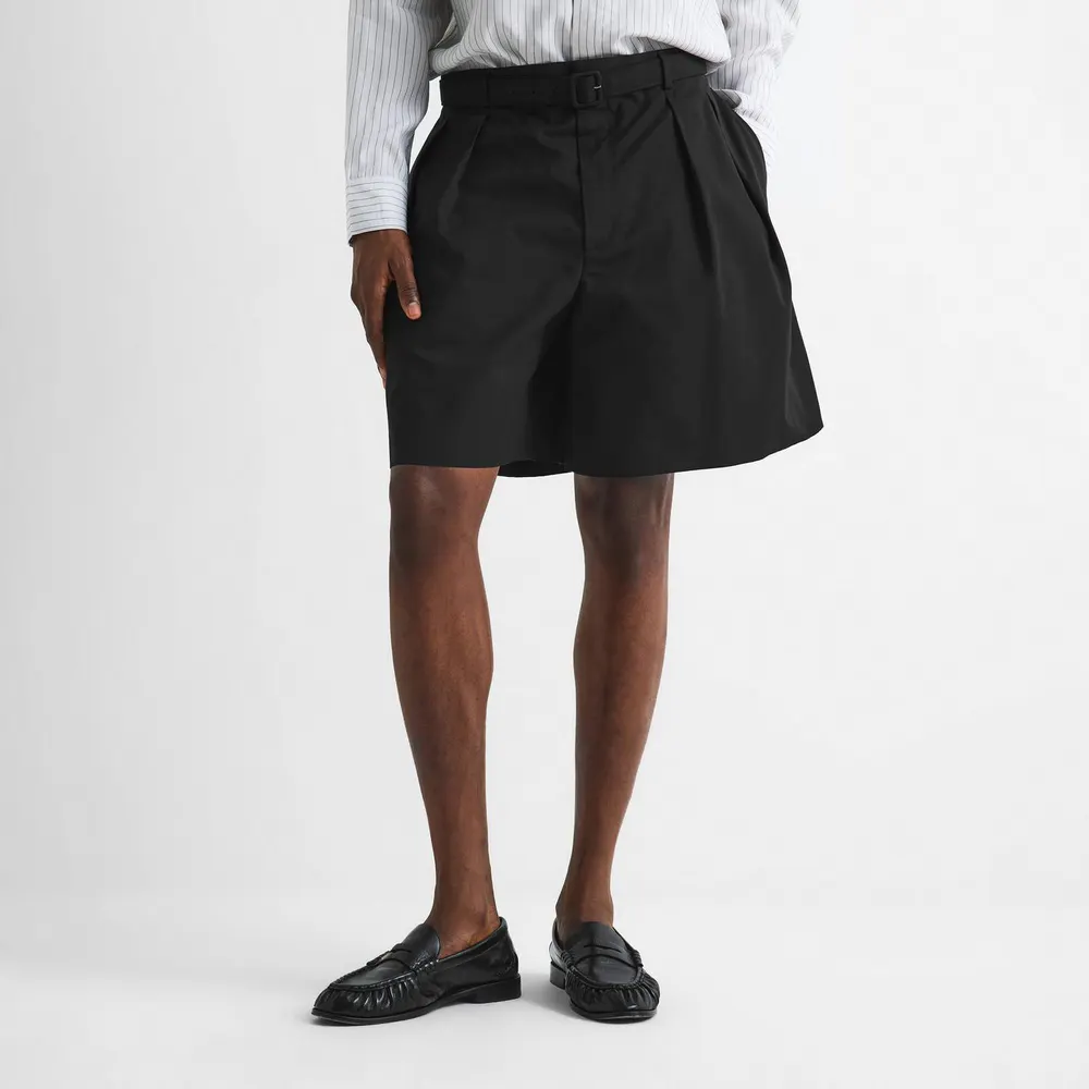 Saint Laurent Men's Pleat Woven Tracksuit Shorts detail 3