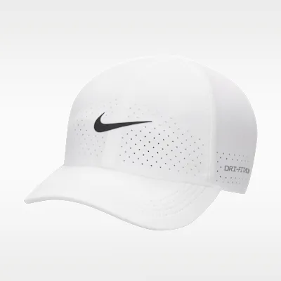 Nike Dri-FIT ADV Club Unstructured Tennis Cap - White/Black