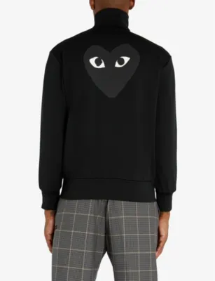 COMME DES GARCONS PLAY Heart-appliqué jersey jacket detail 3