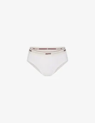 SKIMS Cotton Rib Stretch-Cotton Briefs - LIGHT HEATHER GREY