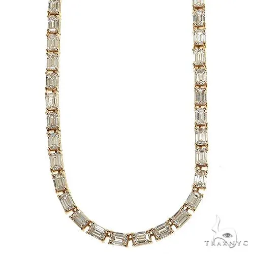 RINA - For Him CUSTOM CVD Emerald Cut Diamond Tennis Chain 69511 in Rose Gold – Chain