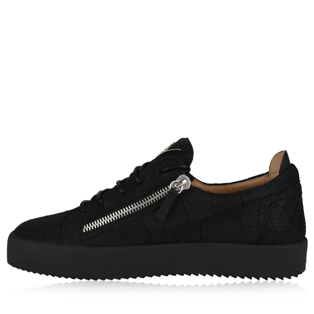 Giuseppe Zanotti Matte Crocodile Effect May Trainers in Nero Clarabella, additional product view 3