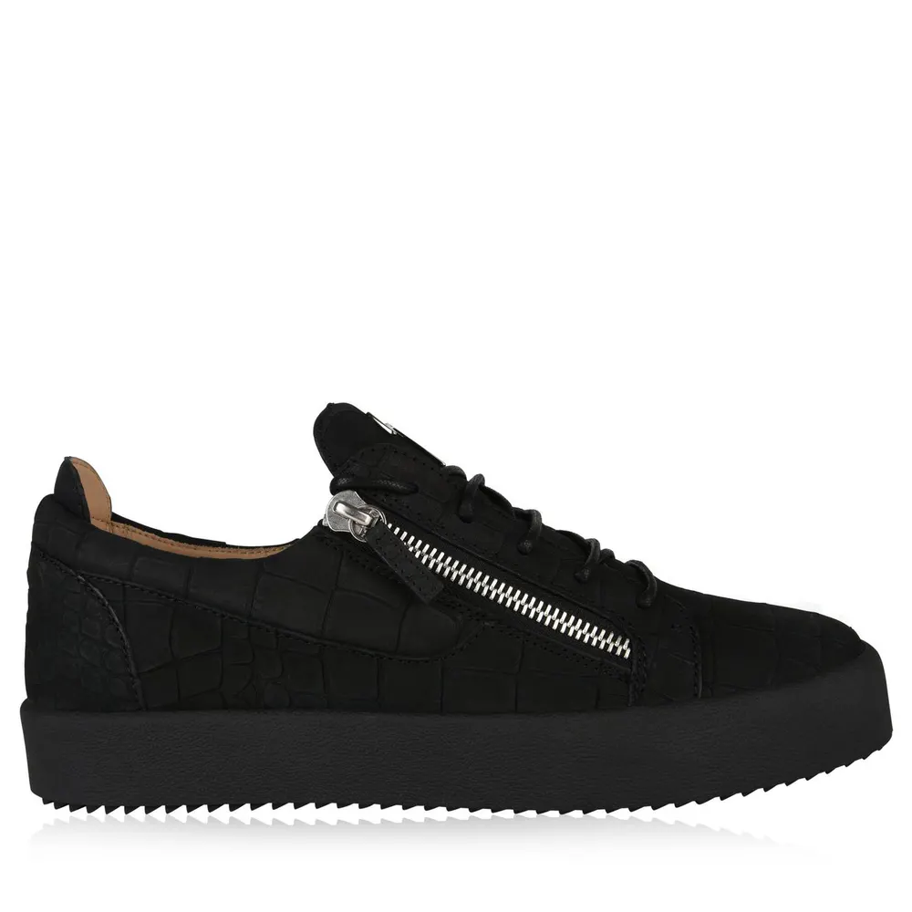 Giuseppe Zanotti Matte Crocodile Effect May Trainers in Nero Clarabella – Footwear