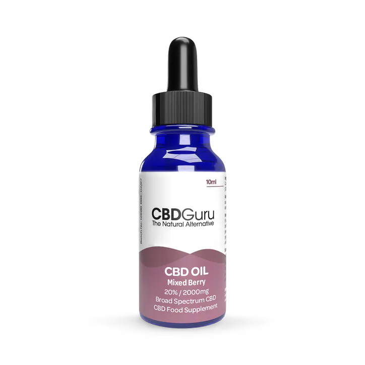 CBD GURU CBD Oil Drops 2000mg 10ml - Mixed Berry Flavour Broad Spectrum CBD 20%