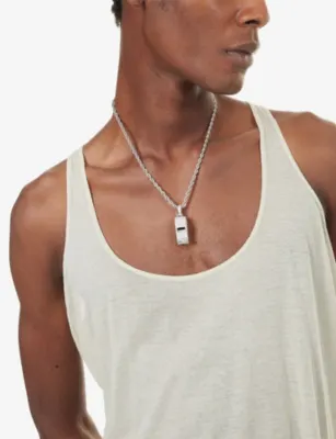GLD Iced Functioning Whistle Rhodium-Plated Pendant detail 2
