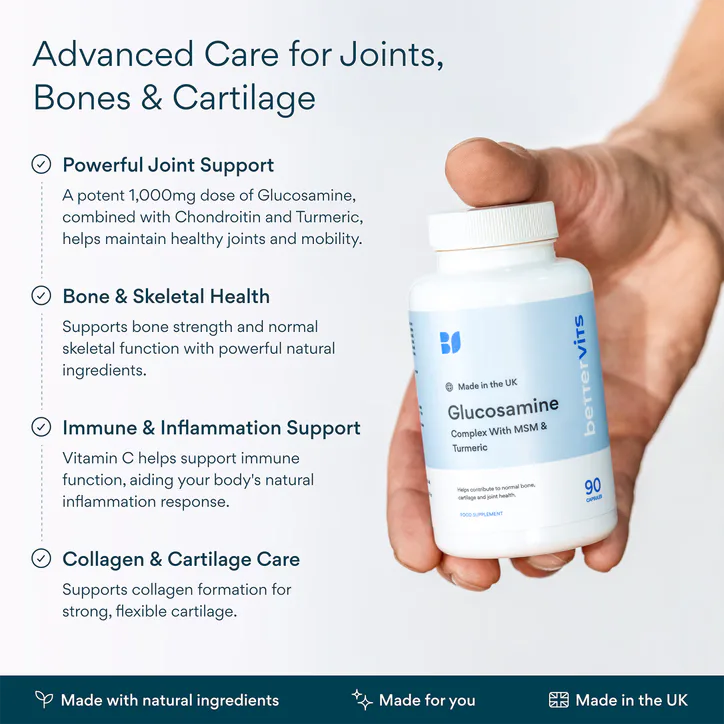 Bettervits Glucosamine Complex with MSM & Turmeric 90 Capsules detail 2
