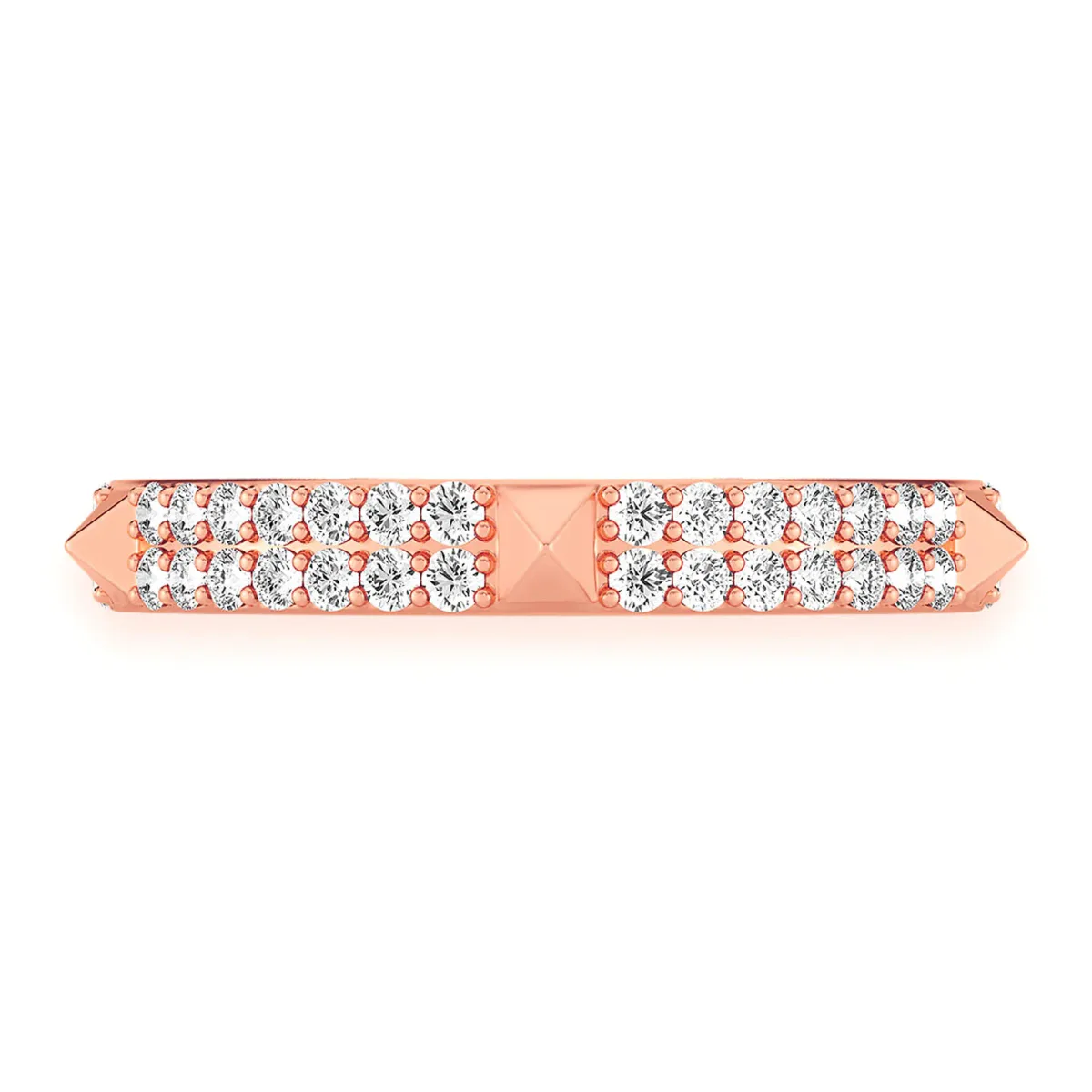 For Him Two Row Spike Diamond Ring in Rose Gold / Natural Diamond – Ring