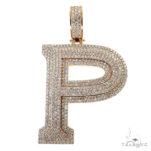 RINA - For Him CUSTOM CVD Large Size Diamond Initial Pendant 68919 in Rose Gold – Pendant
