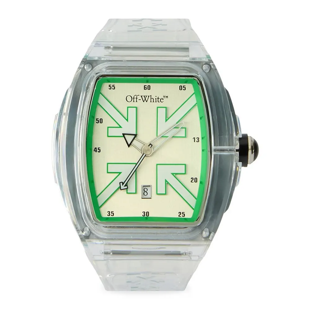 Off White Beat Watch in Green/White – Accessories
