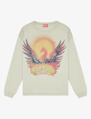 DIESEL Pheonix-Graphic Long-Sleeve Cotton T-Shirt