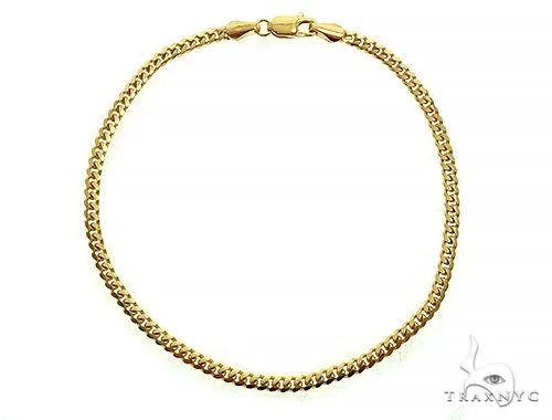 JALGAS - ROYAL CHAIN GROUP 14K Yellow Gold Solid Thin Miami Cuban Link Bracelet 8 Inches 2.6mm 69987 in Yellow – Bracelet
