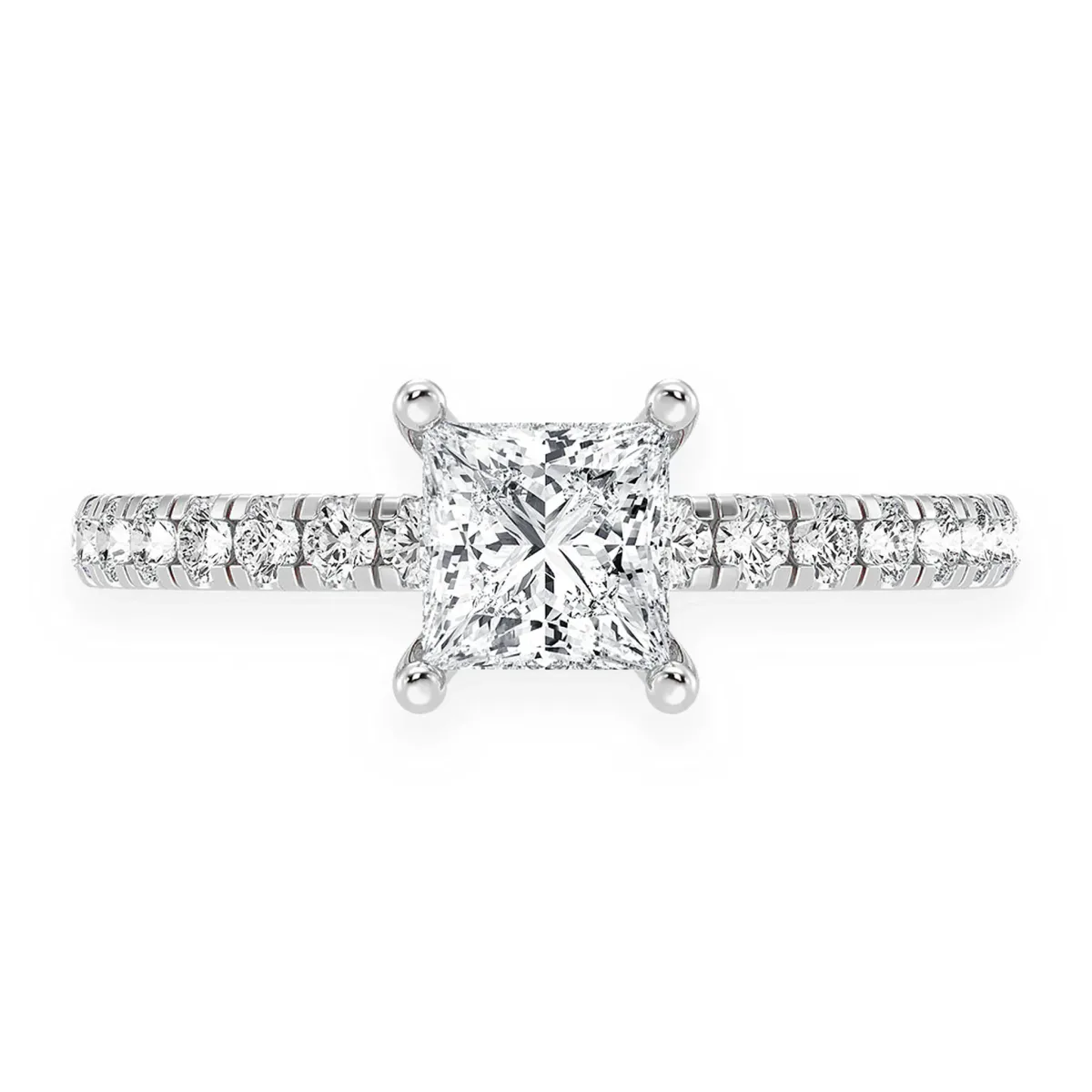 For Him 0.75ct Princess Cut Under Halo Diamond Engagement Ring in Rose Gold / 0.75ctw Princess Diamond (G/VS) / Lab Grown Diamond – Ring
