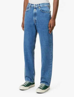 REPLAY Red Cast 9zero1 mid-rise straight-leg stretch-denim jeans - 32/34 in MID BLUE, additional product view 3
