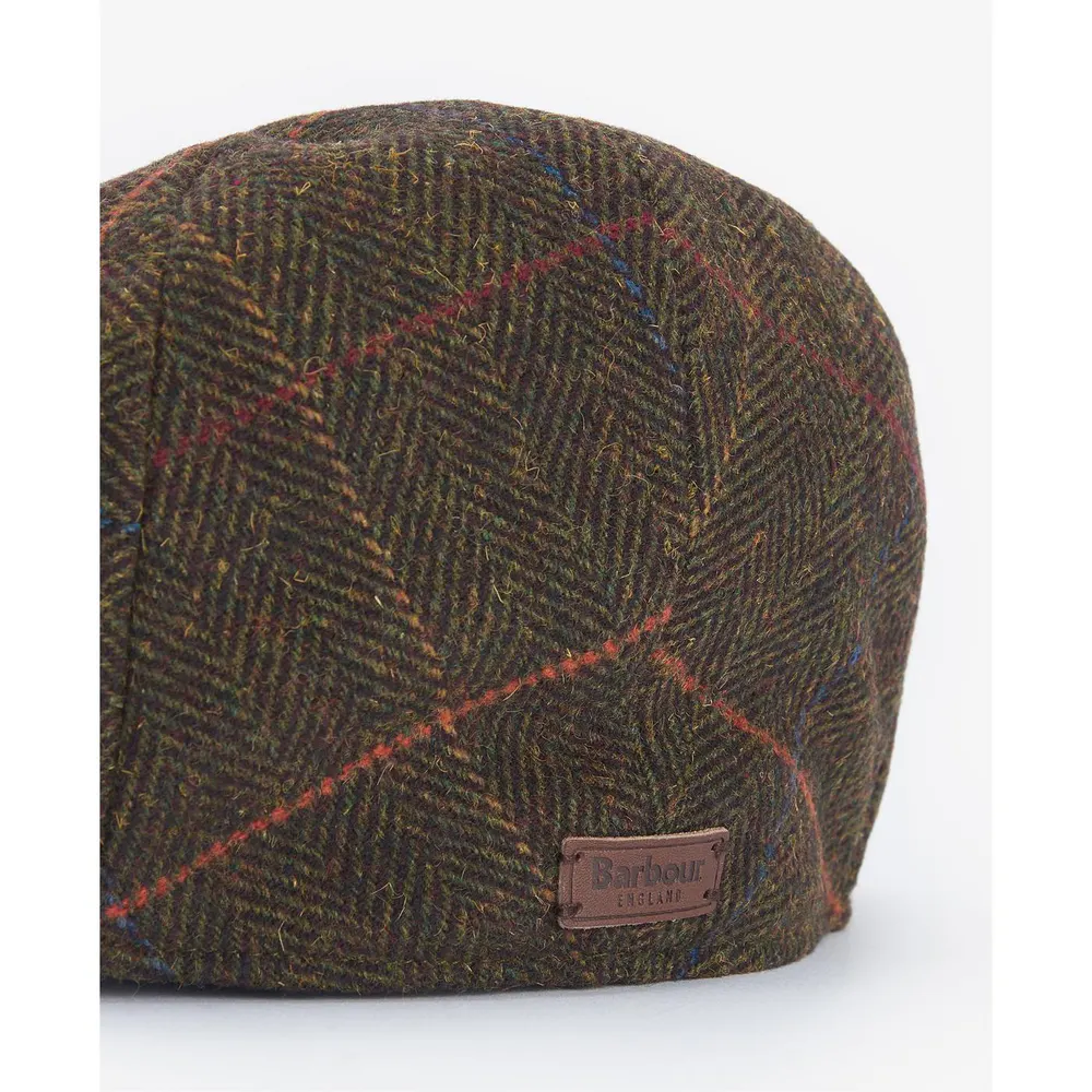 Barbour Mens Wilkin Wool-Blend Flat Cap detail 2
